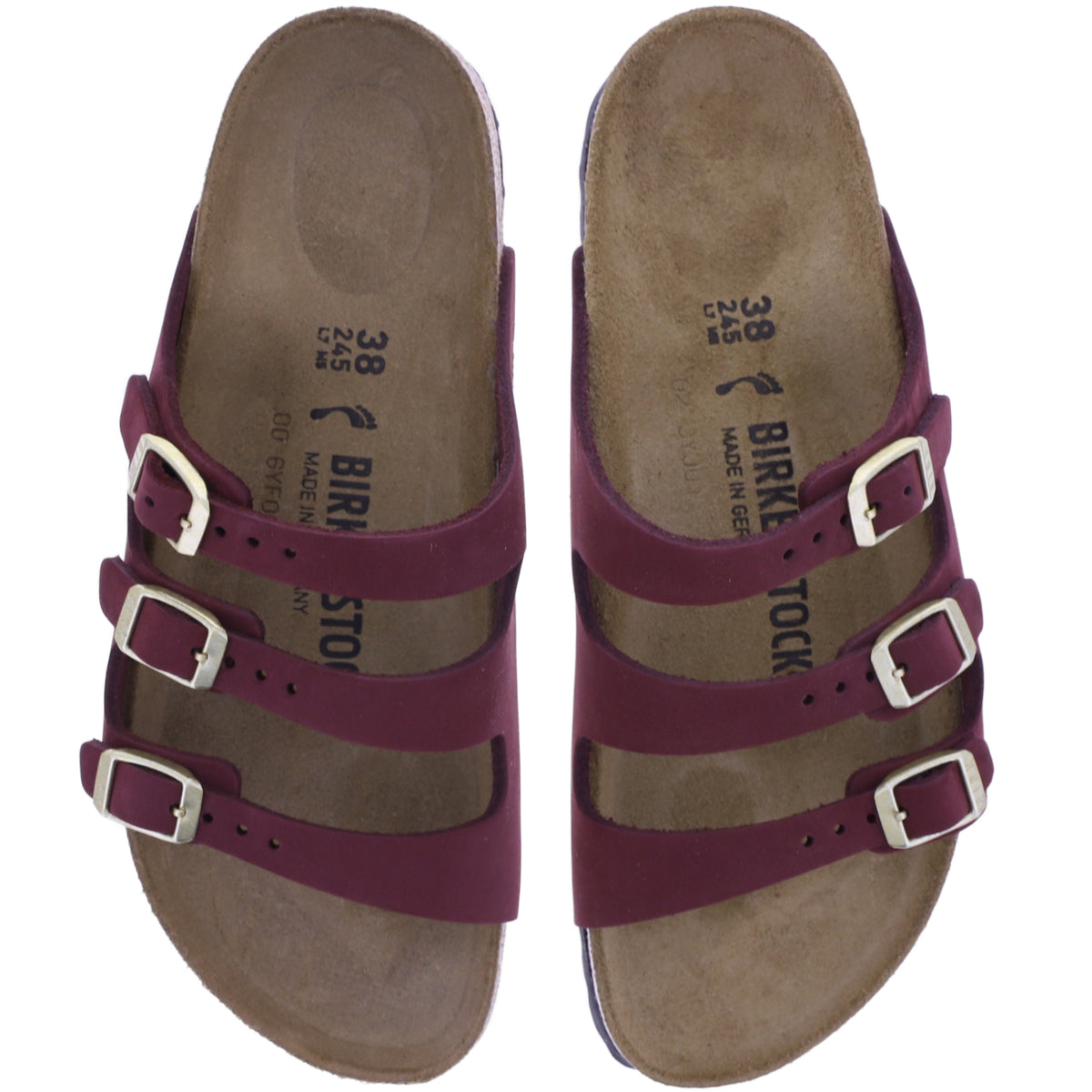 Birkenstock | Florida | Zinfandel-Weinrot | Nubukleder | Weite: Schmal | 1033172 | Damen Pantoletten