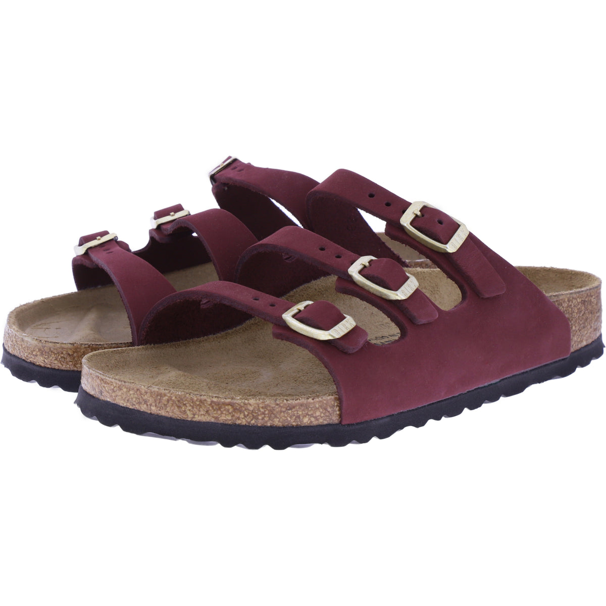 Birkenstock | Florida | Zinfandel-Weinrot | Nubukleder | Weite: Schmal | 1033172 | Damen Pantoletten