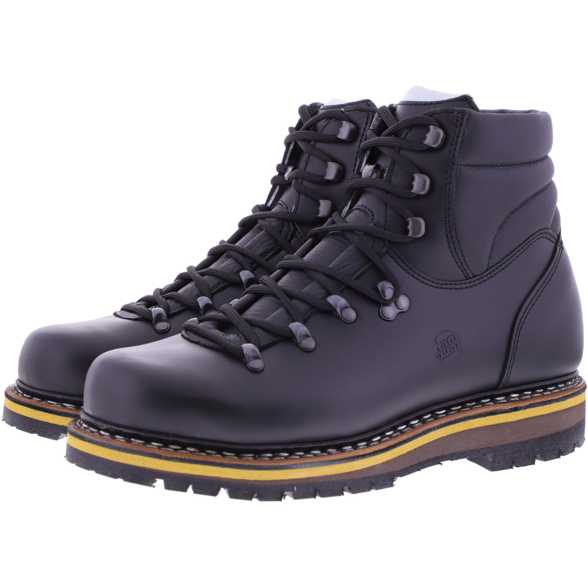 Hanwag / Modell: Grünten / Schwarz Leder / Halbhohe zwiegenähter Herren Stiefelette