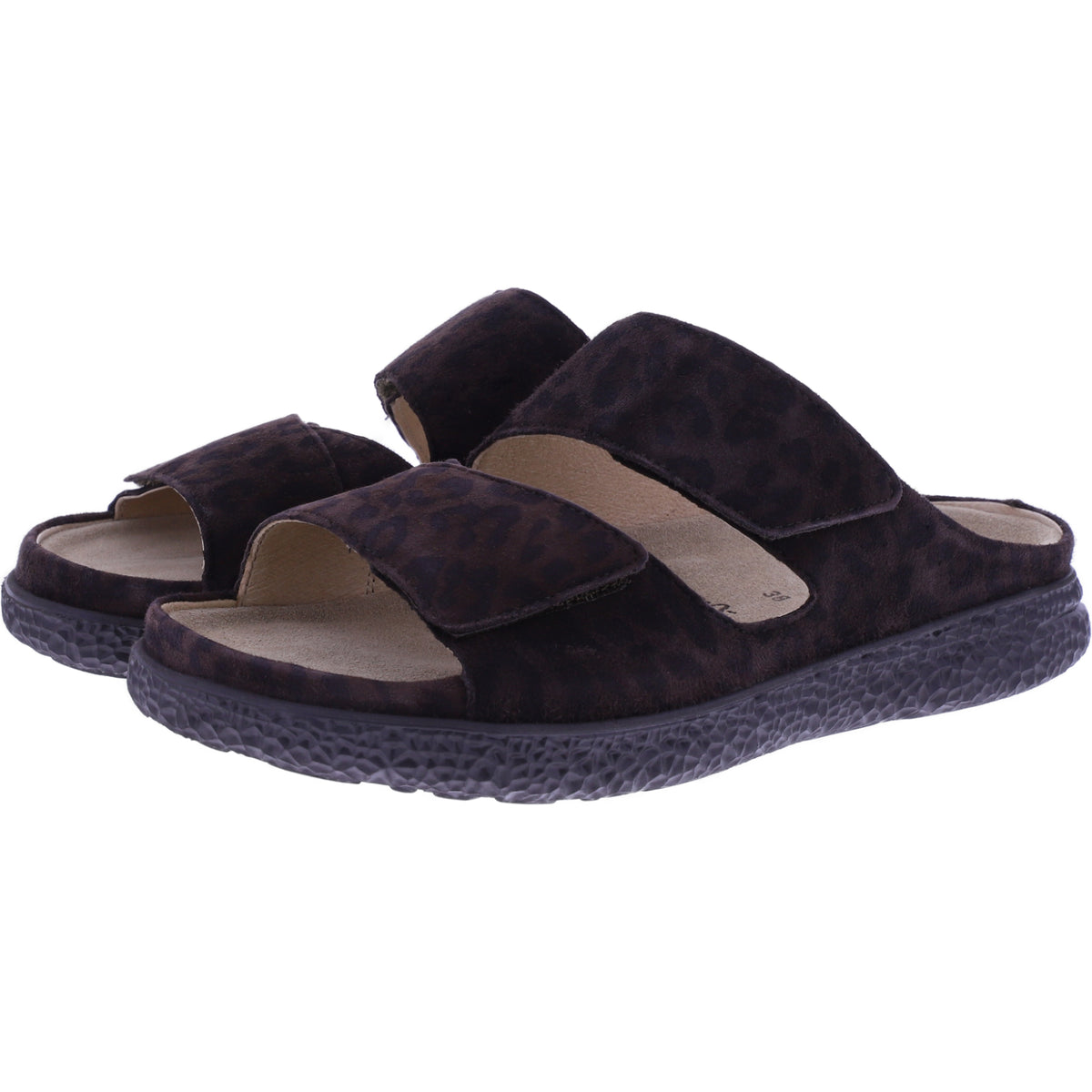 Hartjes | Groove | Dunkelbraun-Leo | Leder | Weite: H | 1221220-7700 | Damen Pantoletten