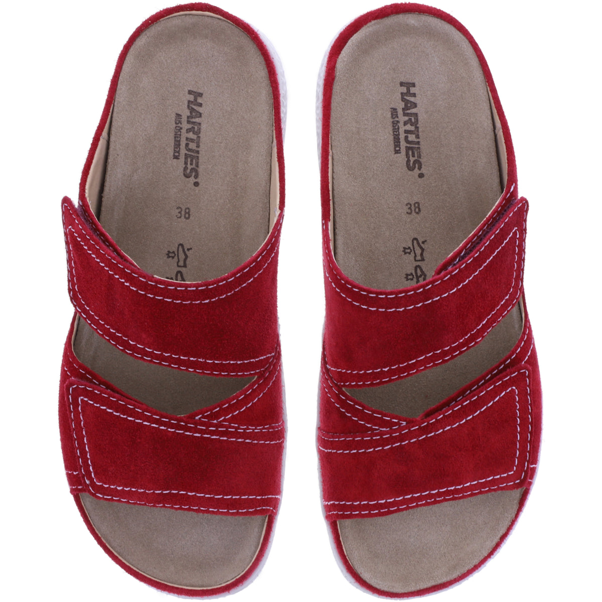 Hartjes | Groove | Rot | Veloursleder | Weite: H | 1221222-2700 | Damen Pantoletten