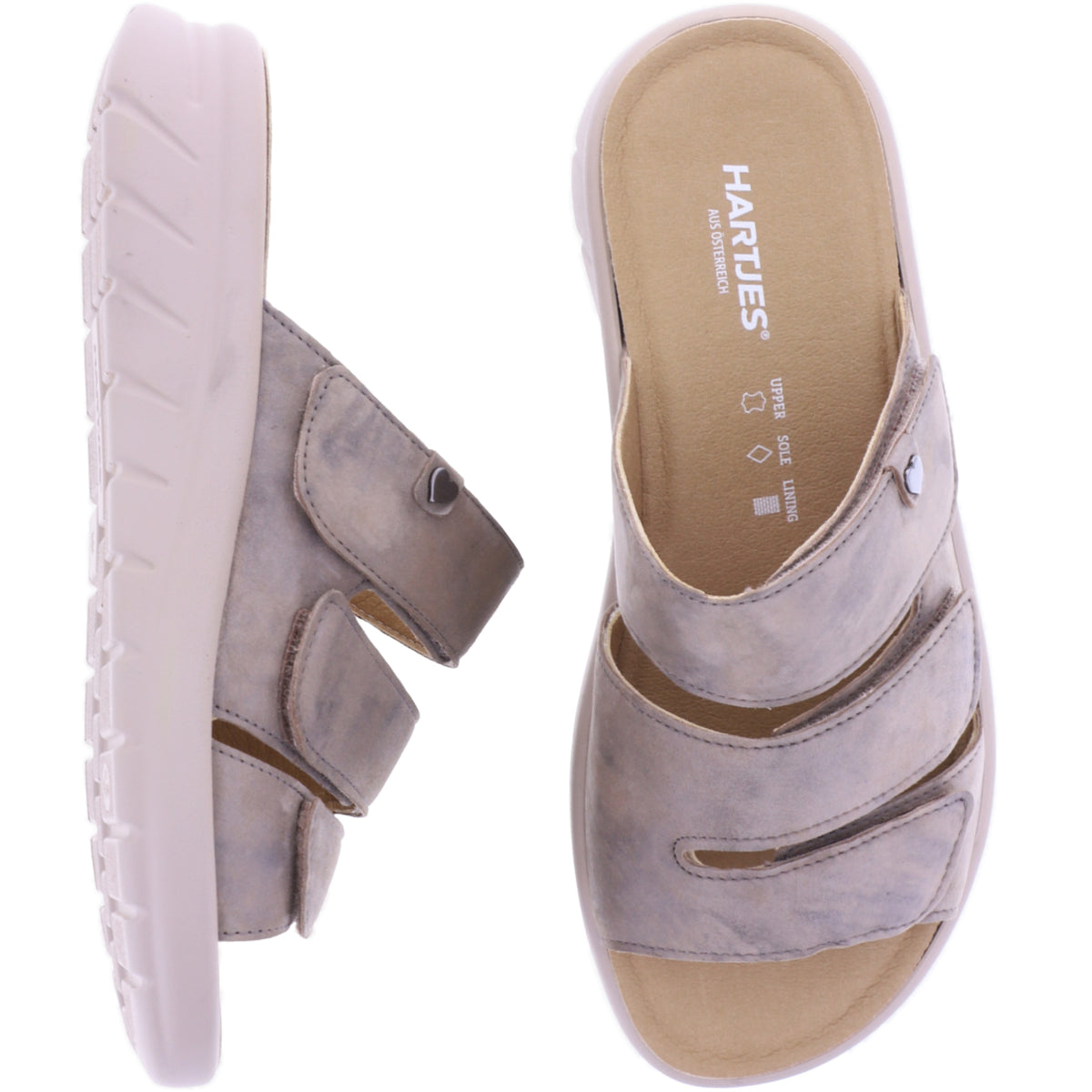 Hartjes | Calypso | Camel-Beige | Kalbsleder | Weite: K | 1221801-3400 | Damen Komfort-Pantoletten