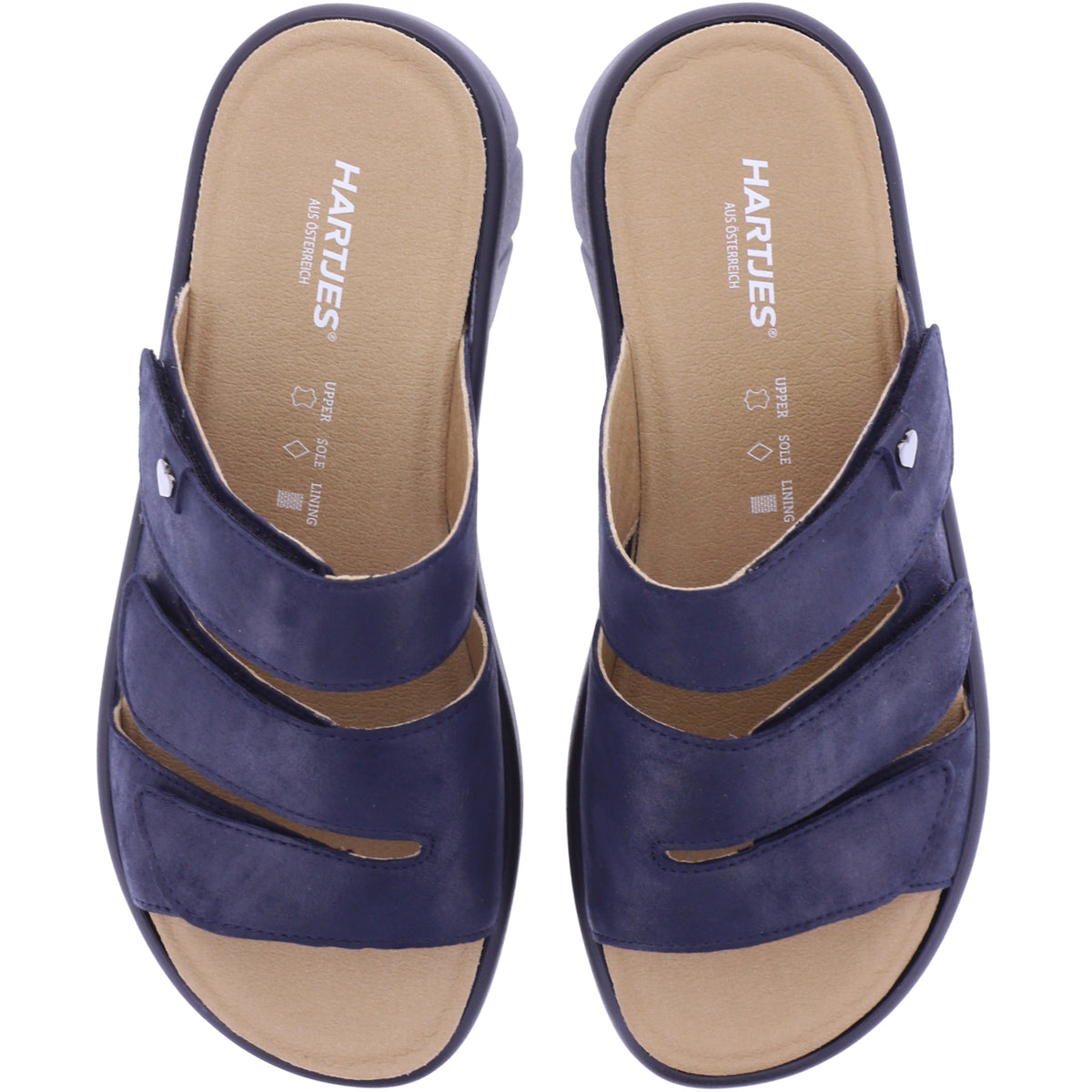 Hartjes | Calypso | Dunkelblau | Kalbsleder | Weite: K | 1221801-4700 | Damen Komfort-Pantoletten