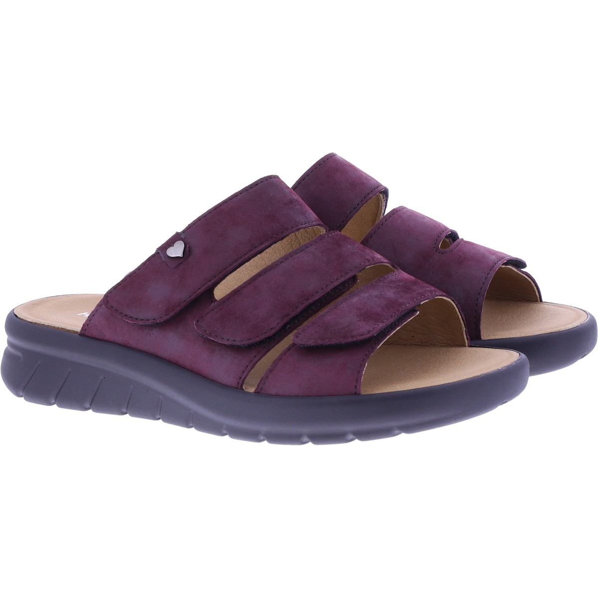 Hartjes | Calypso | Aubergine | Kalbsleder | Weite: K | 1221801-8600 | Damen Komfort-Pantoletten