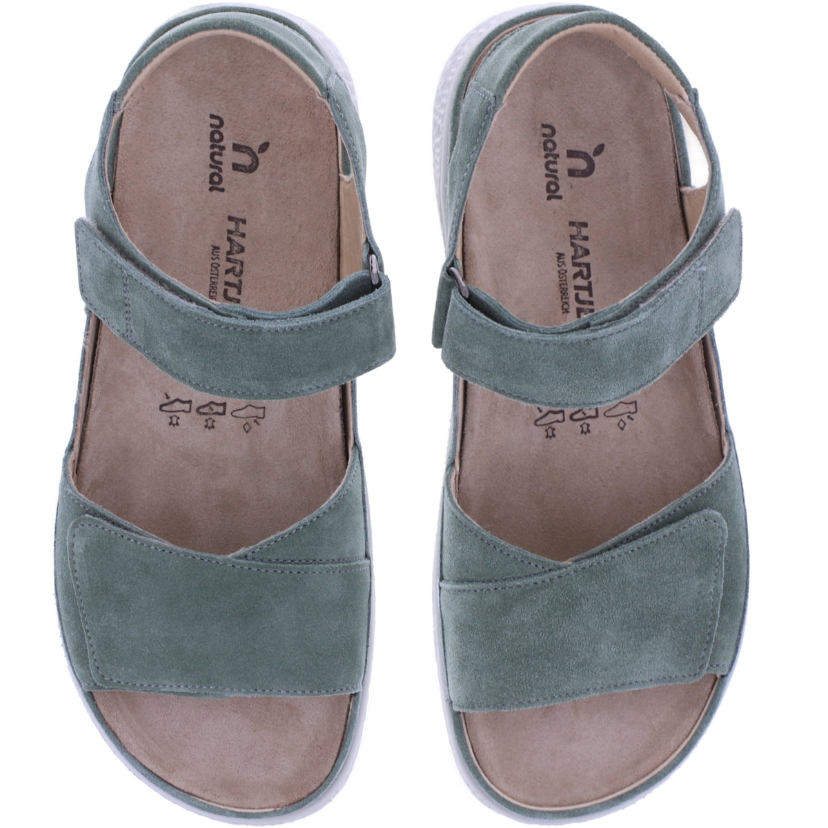 Hartjes Natural | Groove | Military-Grün | Veloursleder | Weite: H | 1321220-9500 | Damen Sandalen
