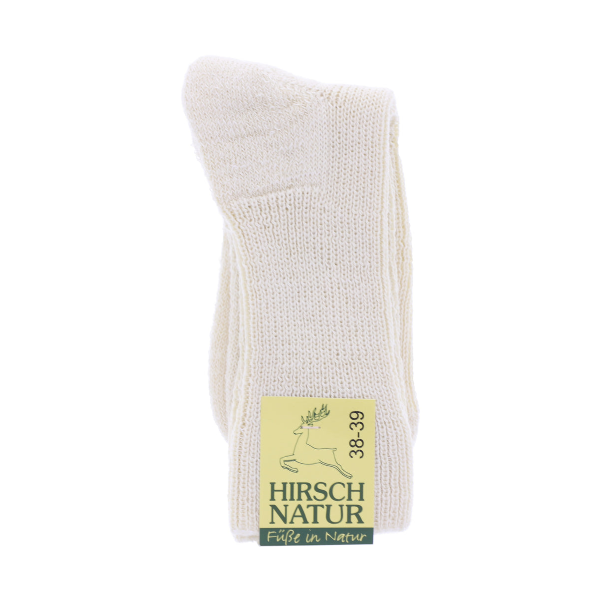 Hirsch Natur | Komfort Socken | Natur-Beige | 70% Wolle - 30% Seide