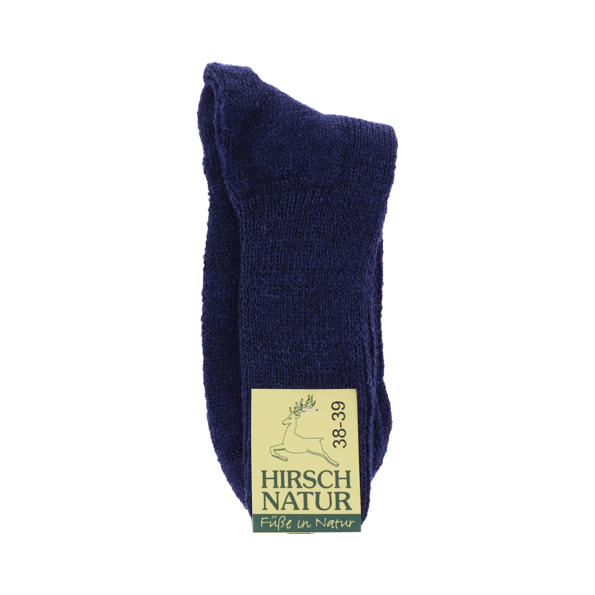 Hirsch Natur | Komfort Socken | Schwarz-Blau | 70% Wolle - 30% Seide