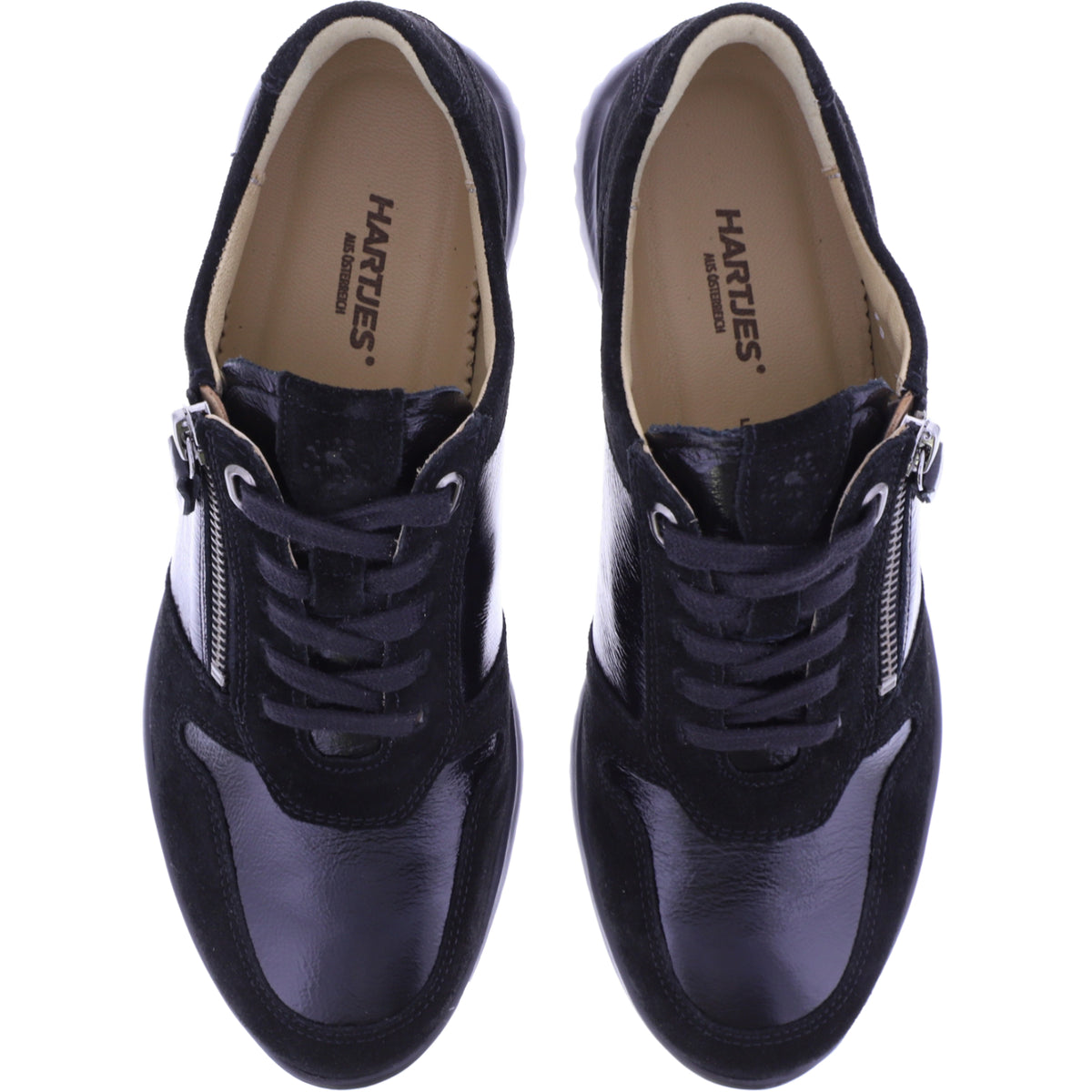 Hartjes | Breeze | Schwarz | Velours- & Lackleder | Weite: G | 1621128-0101 | Damen Sneakers