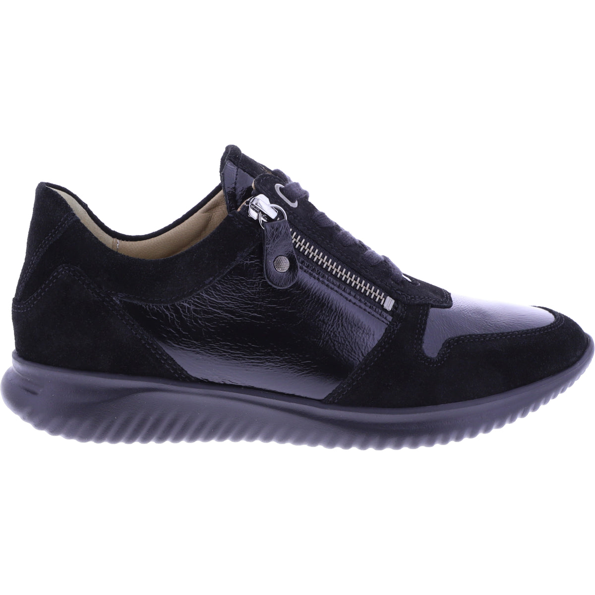 Hartjes | Breeze | Schwarz | Velours- & Lackleder | Weite: G | 1621128-0101 | Damen Sneakers