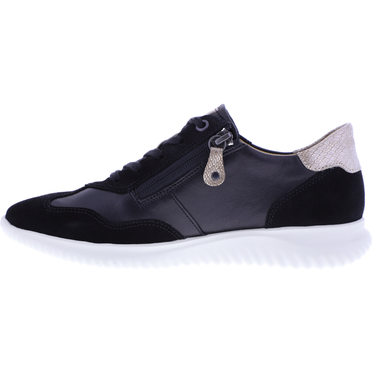 Hartjes / Modell: Breeze / Schwarz Velours-/Nappa-Leder / Weite: G / 1621143-0101 / Damen Sneakers