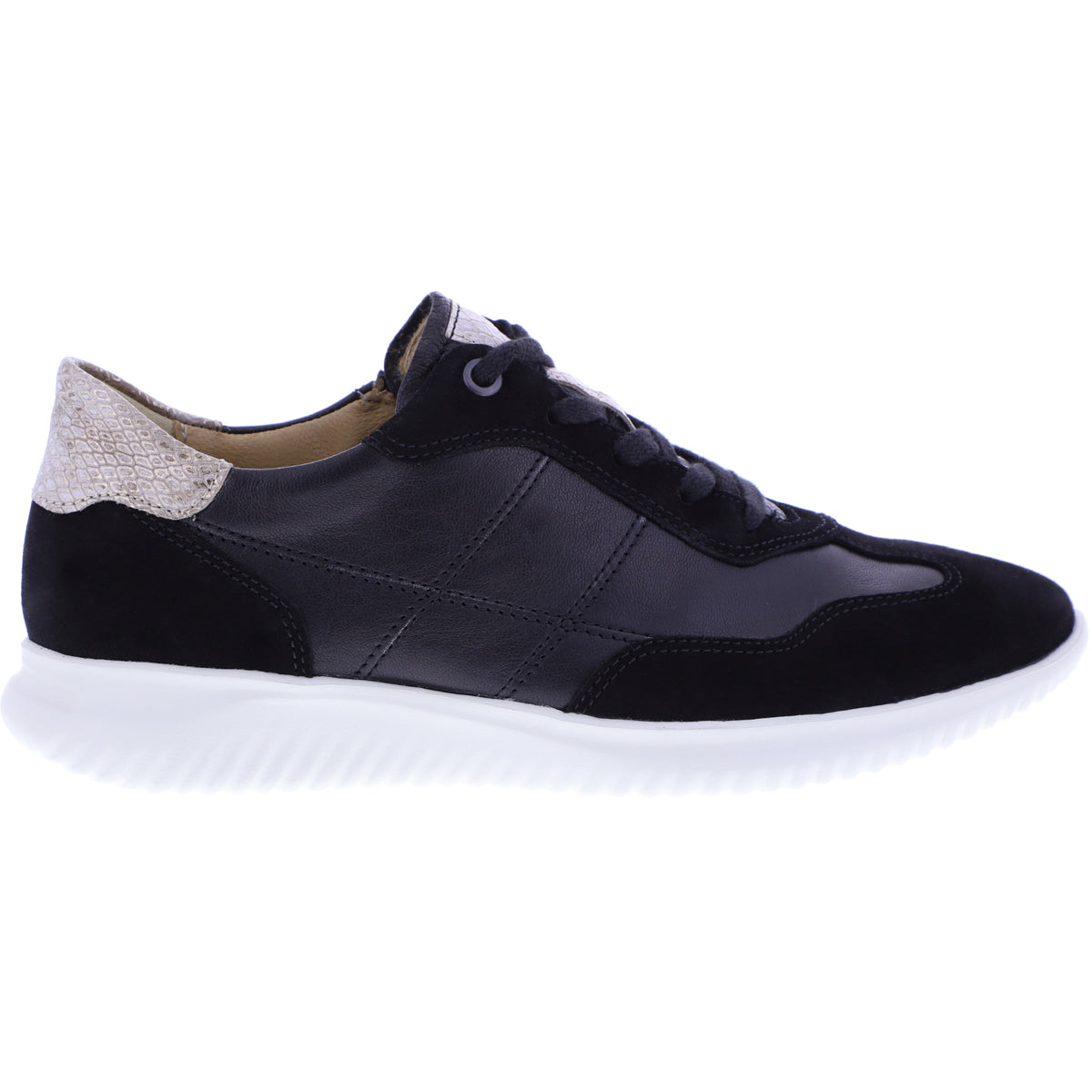 Hartjes / Modell: Breeze / Schwarz Velours-/Nappa-Leder / Weite: G / 1621143-0101 / Damen Sneakers