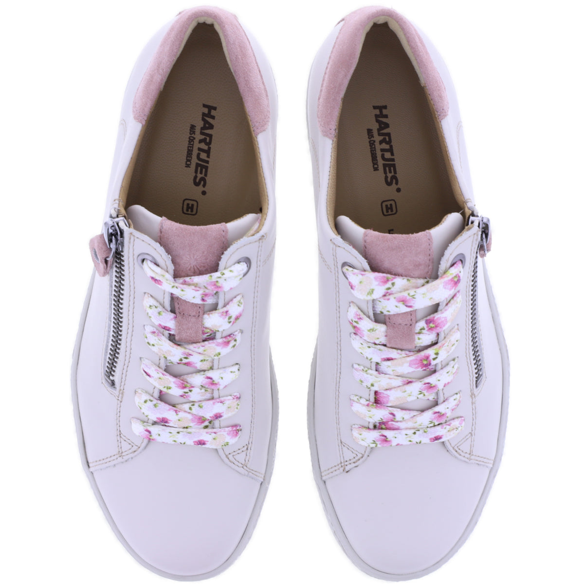 Hartjes | Phil | Beige-Altrosa | Glattleder | Weite: H | 1621409-3246 | Damen Sneakers