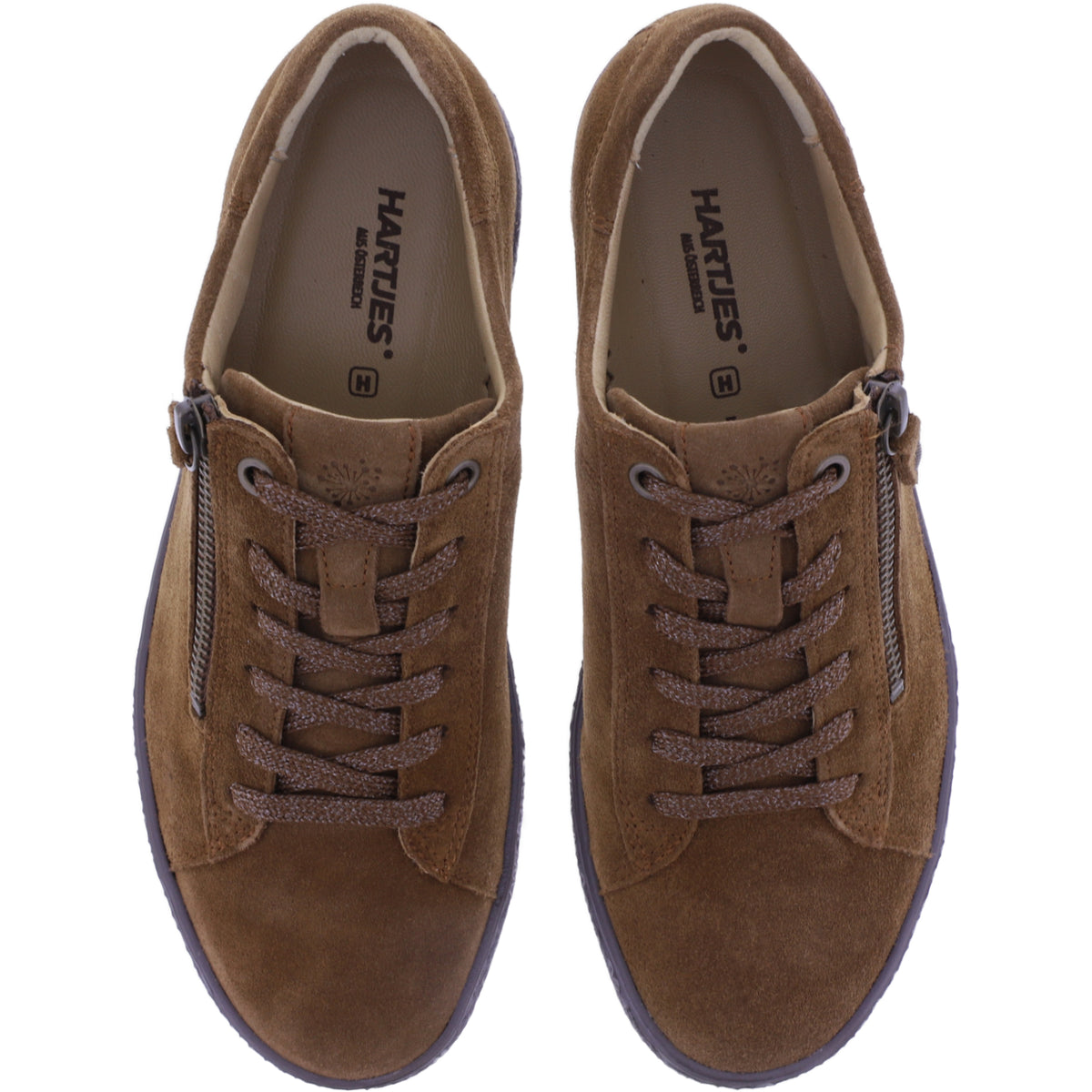 Hartjes | Phil | Cognac-Braun | Veloursleder | Weite: H | 1621401-5300 | Damen Sneakers