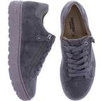 Hartjes | Phil | Khaki-Dunkelgrau | Veloursleder | Weite: H | 1621401-7000 | Damen Sneakers