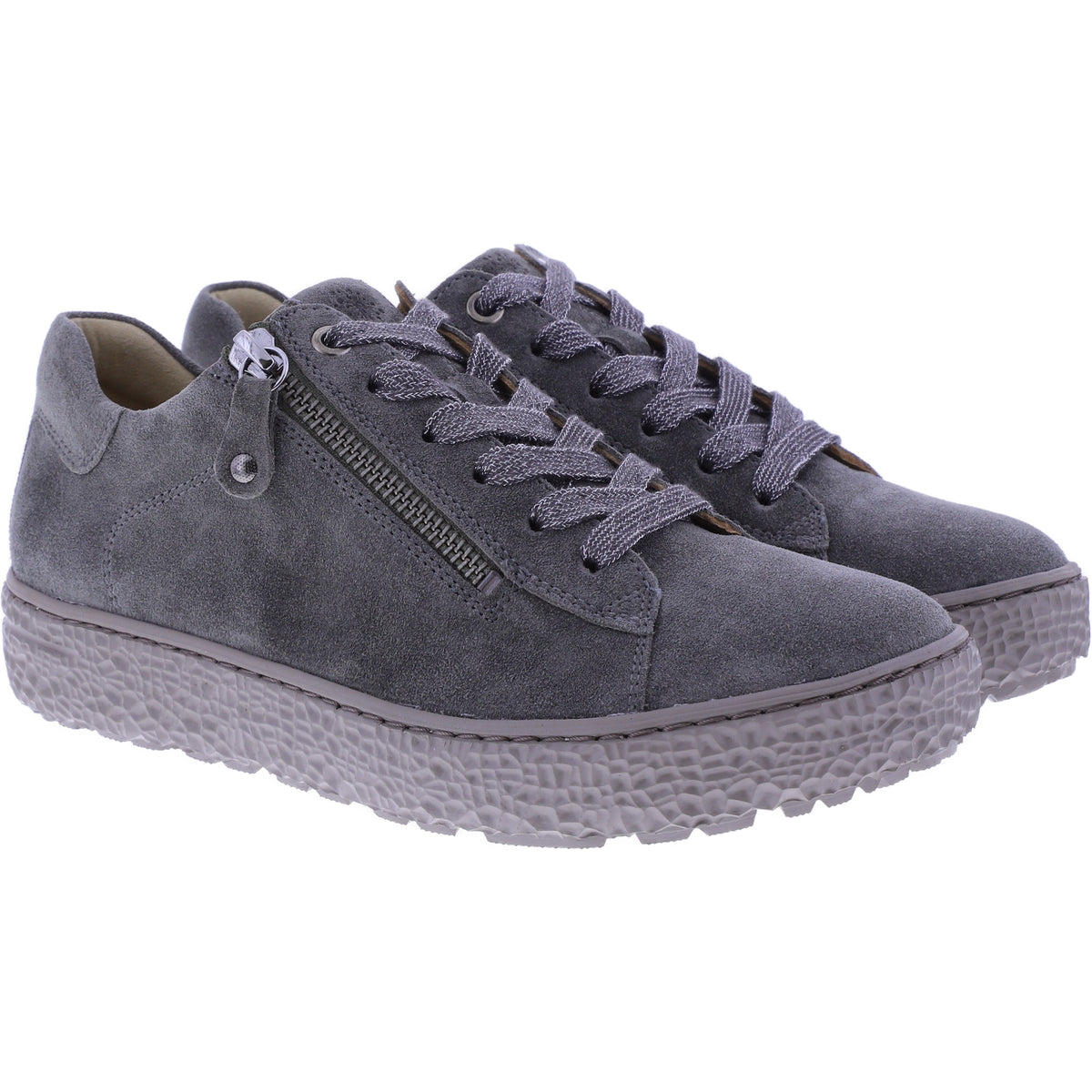 Hartjes | Phil | Khaki-Dunkelgrau | Veloursleder | Weite: H | 1621401-7000 | Damen Sneakers
