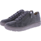Hartjes | Phil | Khaki-Dunkelgrau | Veloursleder | Weite: H | 1621401-7000 | Damen Sneakers
