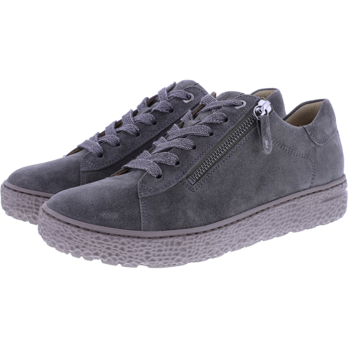 Hartjes | Phil | Khaki-Dunkelgrau | Veloursleder | Weite: H | 1621401-7000 | Damen Sneakers