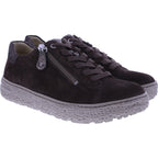 Hartjes | Phil | Dunkelbraun-Altgold | Veloursleder | Weite: H | 1621401-7736 | Damen Sneakers