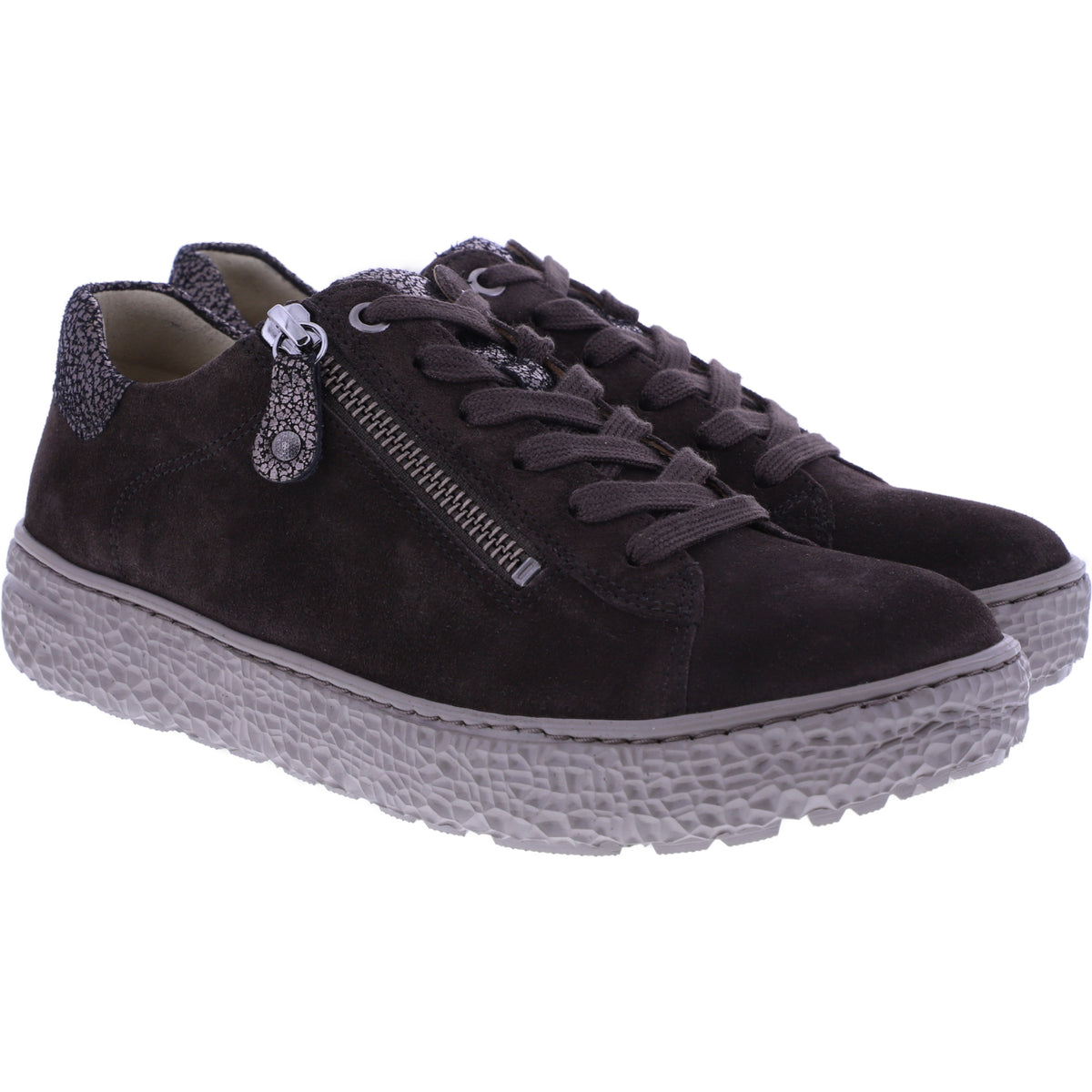 Hartjes | Phil | Dunkelbraun-Altgold | Veloursleder | Weite: H | 1621401-7736 | Damen Sneakers
