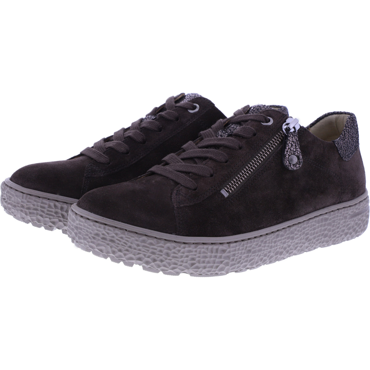 Hartjes | Phil | Dunkelbraun-Altgold | Veloursleder | Weite: H | 1621401-7736 | Damen Sneakers