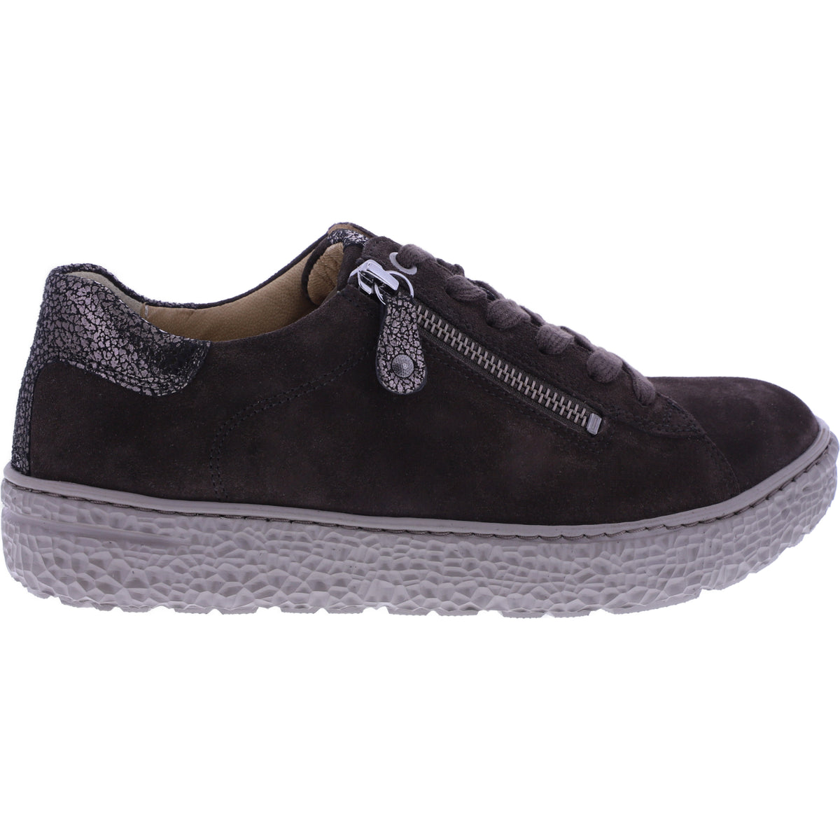 Hartjes | Phil | Dunkelbraun-Altgold | Veloursleder | Weite: H | 1621401-7736 | Damen Sneakers