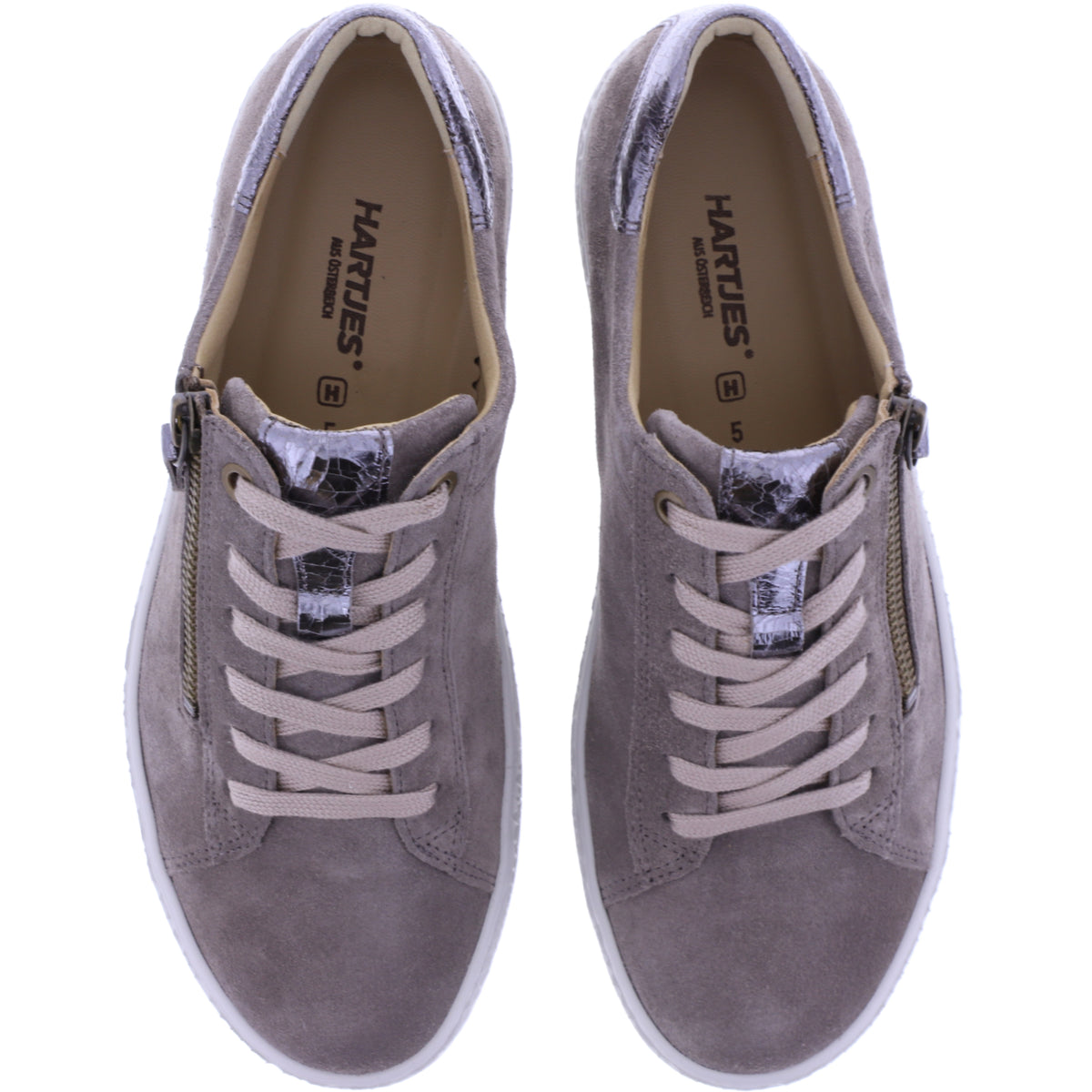 Hartjes | Phil | Smoke-Taupe | Veloursleder | Weite: H | 1621417-1414 | Damen Sneakers