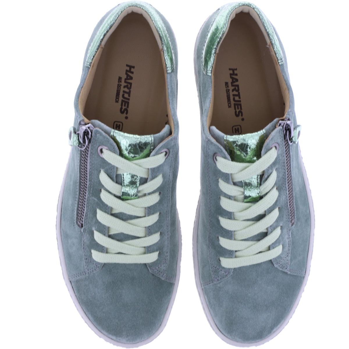 Hartjes | Phil | Military-Grün | Veloursleder | Weite: H | 1621417-9595 | Damen Sneakers