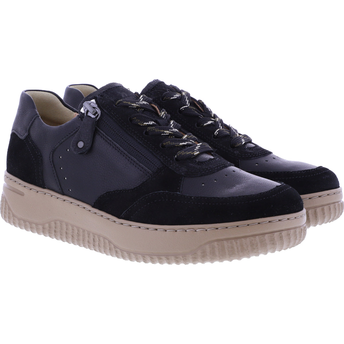 Hartjes Natural / Modell: Boogie / Schwarz Velours / Weite: H / 1621952-0101 / Damen Sneaker