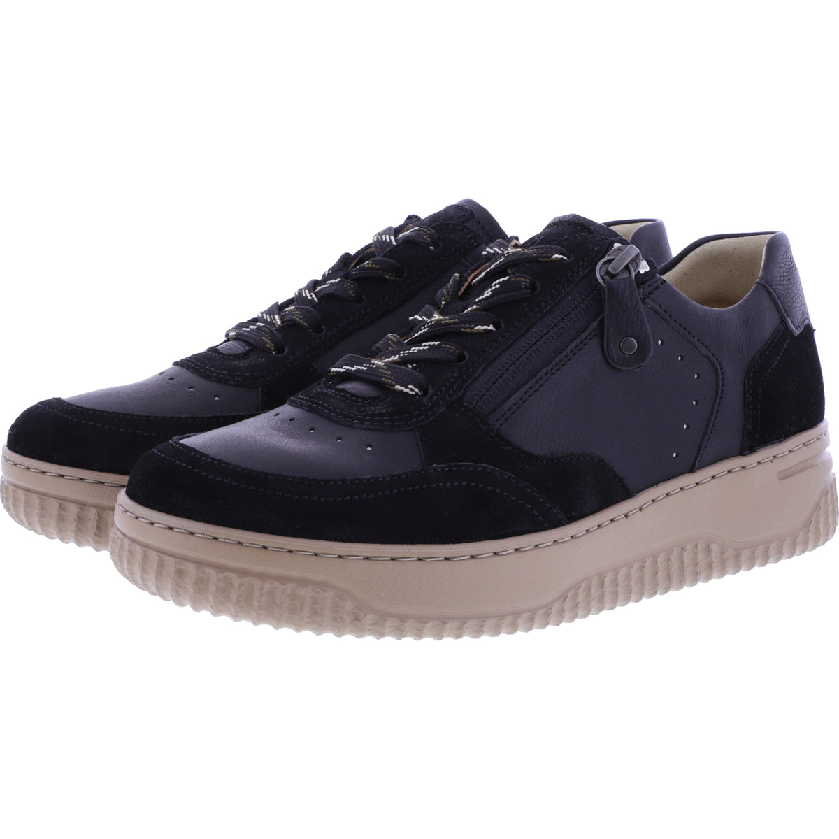 Hartjes Natural / Modell: Boogie / Schwarz Velours / Weite: H / 1621952-0101 / Damen Sneaker