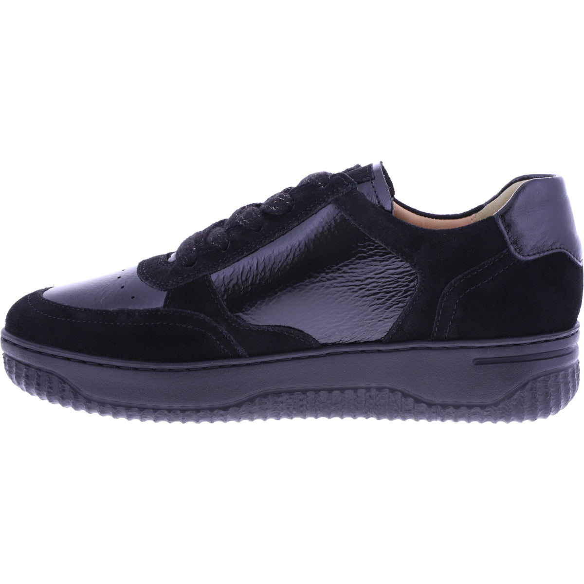 Hartjes | Boogie | Schwarz | Lack- & Veloursleder | Weite: H | 1621952-0101 | Damen Sneaker