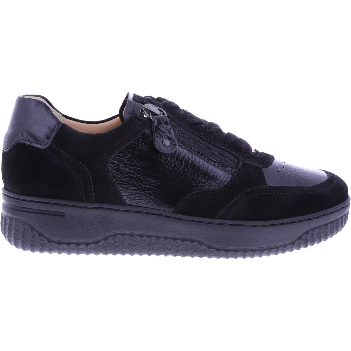Hartjes | Boogie | Schwarz | Lack- & Veloursleder | Weite: H | 1621952-0101 | Damen Sneaker