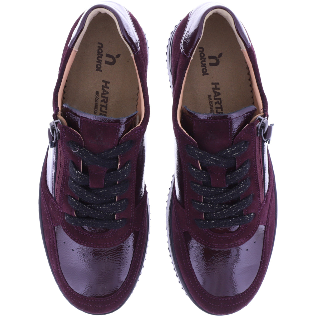 Hartjes | Boogie | Aubergine | Lack- & Veloursleder | Weite: H | 1621952-1010 | Damen Sneaker