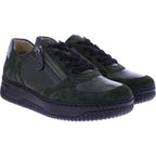 Hartjes | Boogie | Dunkelgrün | Lack- & Veloursleder | Weite: H | 1621952-8989 | Damen Sneaker
