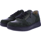 Hartjes | Boogie | Dunkelgrün | Lack- & Veloursleder | Weite: H | 1621952-8989 | Damen Sneaker