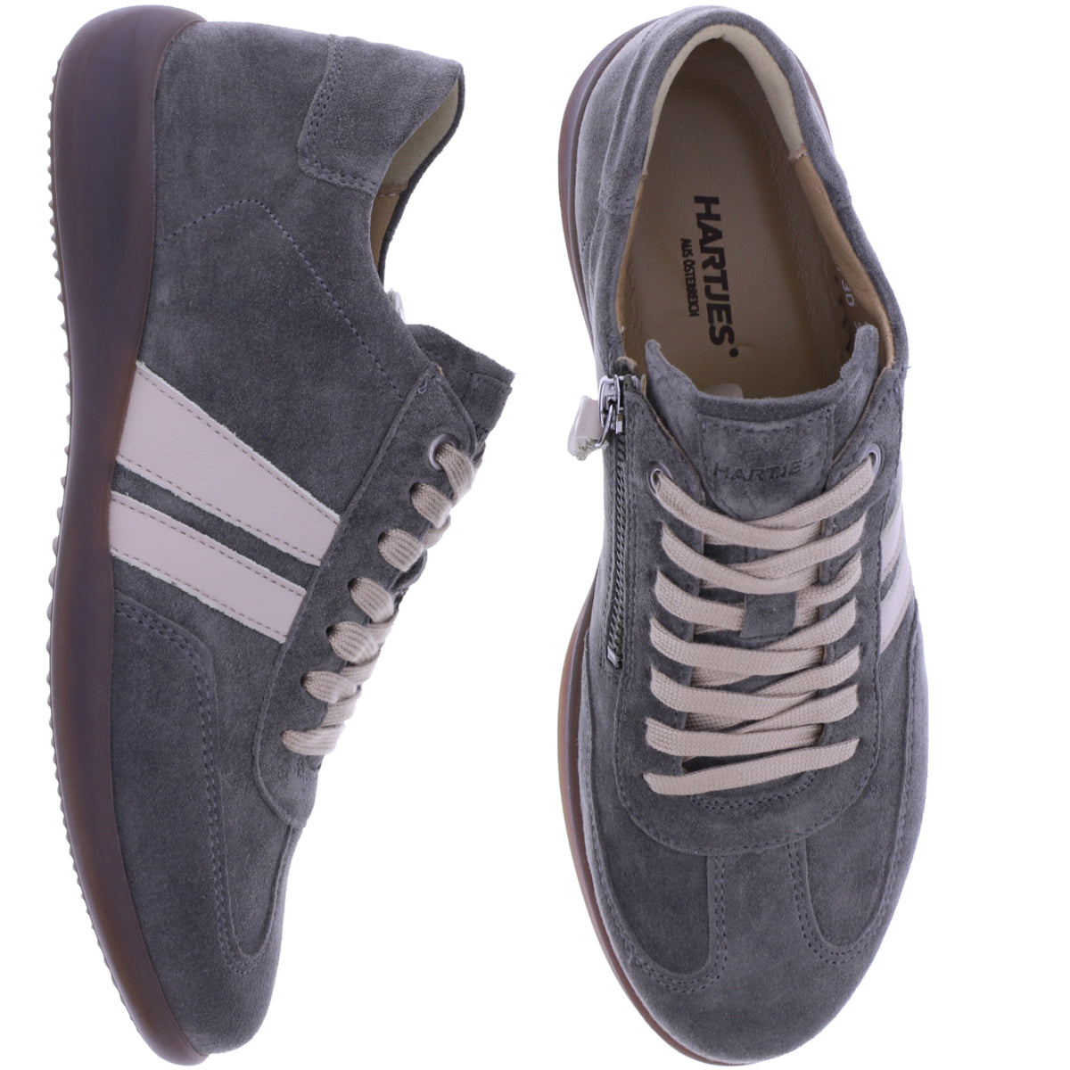 Hartjes | Goa | Khaki-Creme | Veloursleder | Weite: G | 1622106-7003 | Damen Komfort Sneaker