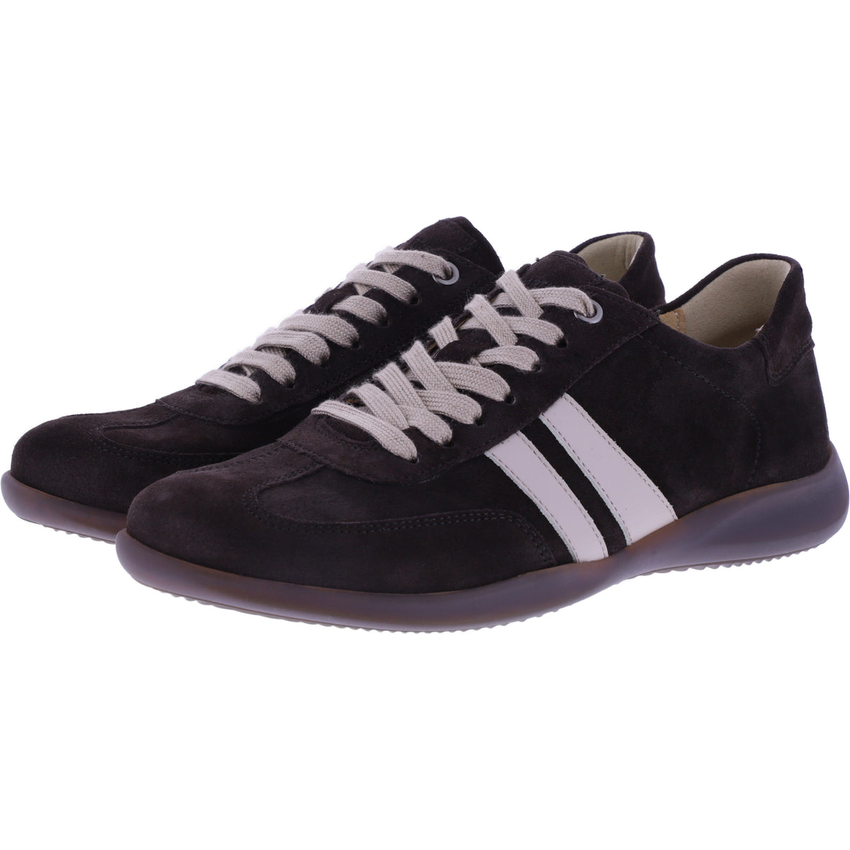 Hartjes | Goa | Dunkelbraun-Creme | Veloursleder | Weite: G | 1622106-7703 | Damen Komfort-Sneakers