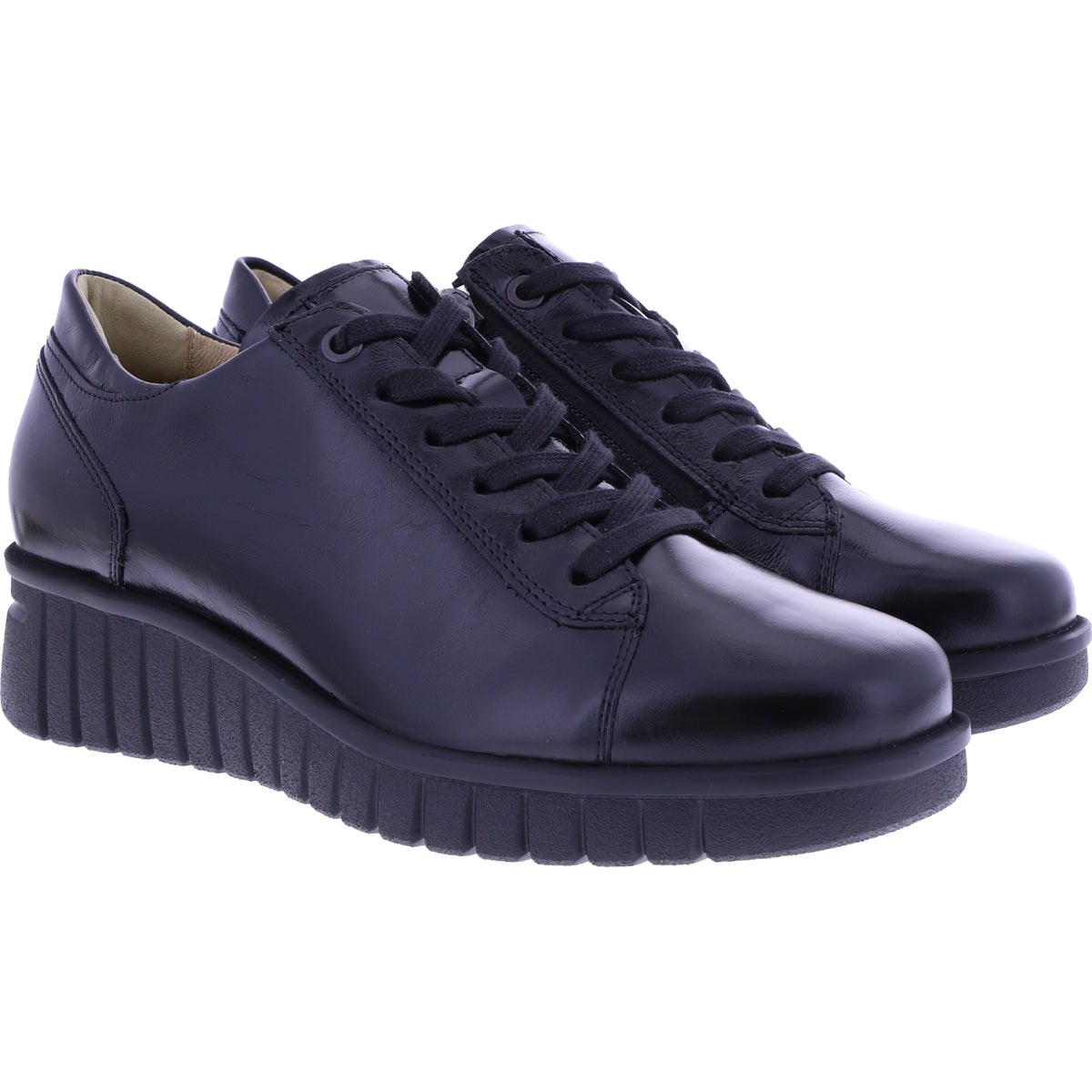 Hartjes | Country | Schwarz | Lackleder | Weite: H | 1622201-0100 | Damen Komfort-Schnürer
