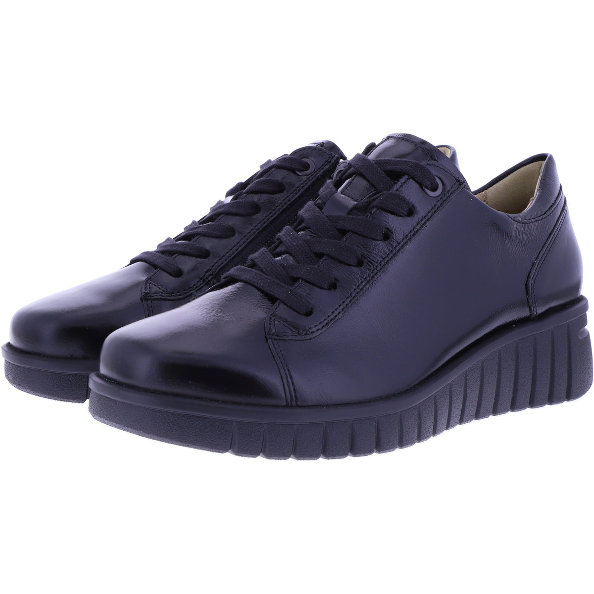 Hartjes | Country | Schwarz | Lackleder | Weite: H | 1622201-0100 | Damen Komfort-Schnürer