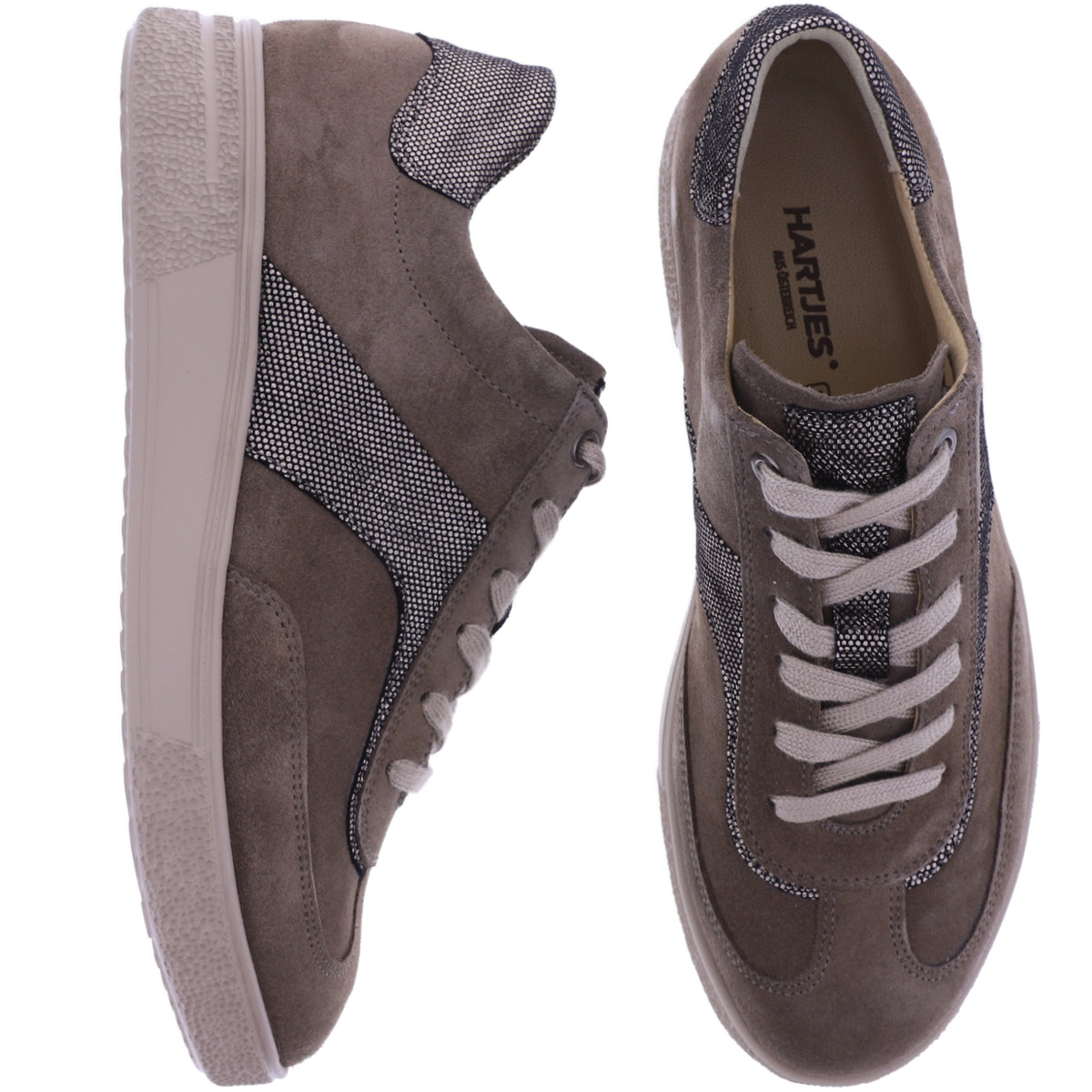 Hartjes | Sophie | Stone-Bronze | Veloursleder | Weite: H | 1622702-4138 | Damen Schnürer