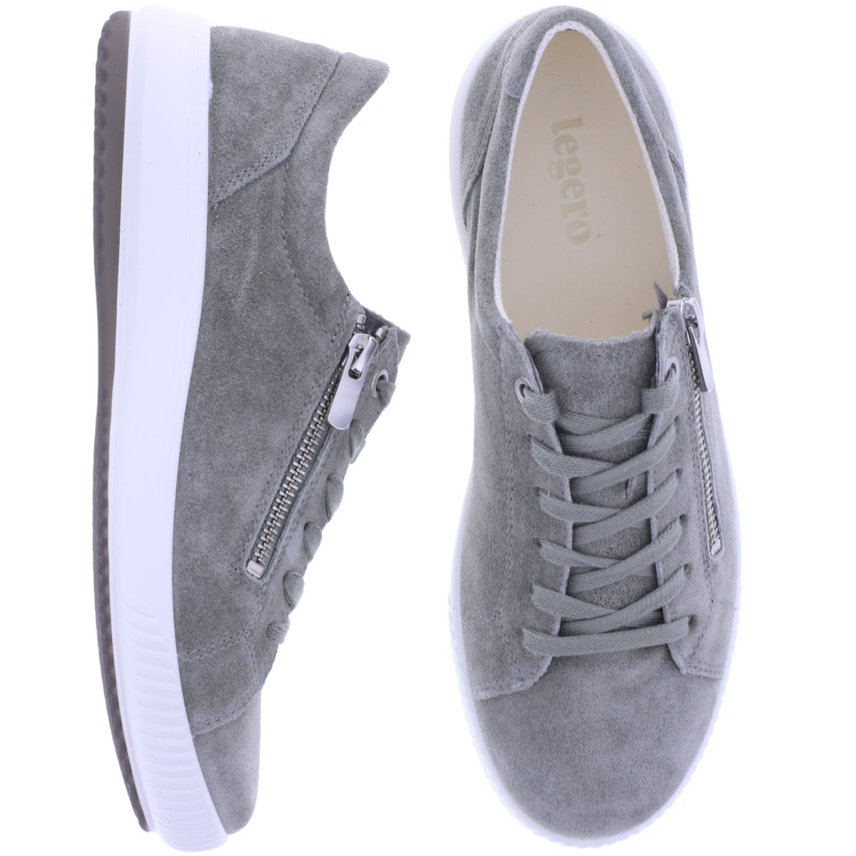 Legero | Tanaro 5.0 | Pino-Graugrün | Weite: G | Veloursleder | Damen Schnürer