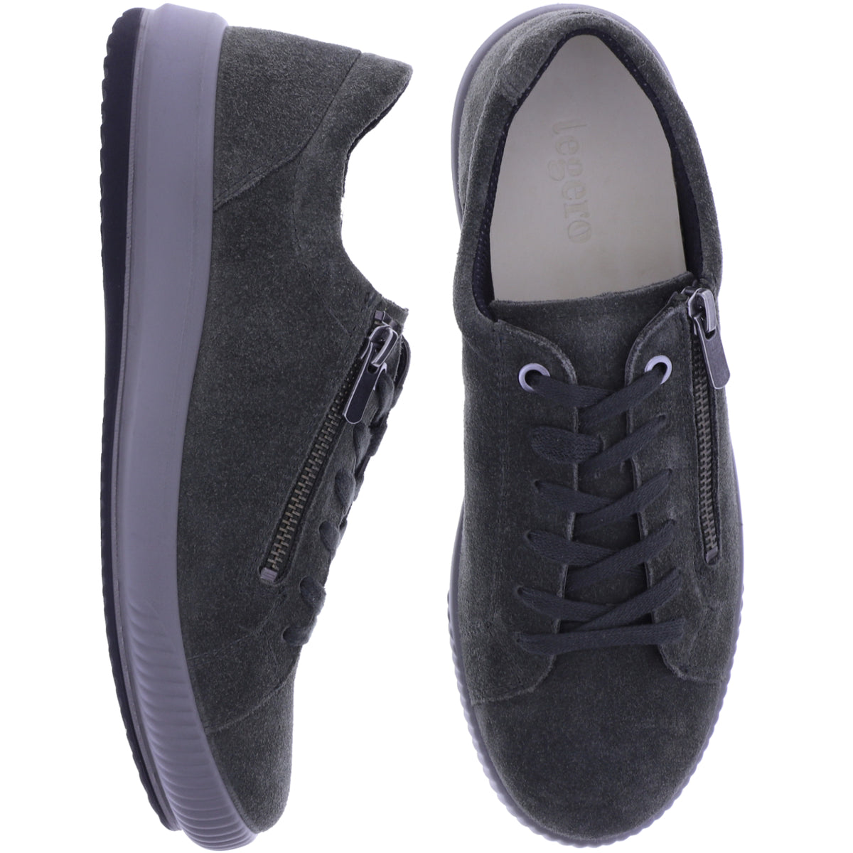 Legero | Tanaro 5.0 | Bean-Green-Grau | Weite: G | Veloursleder | Damen Schnürer