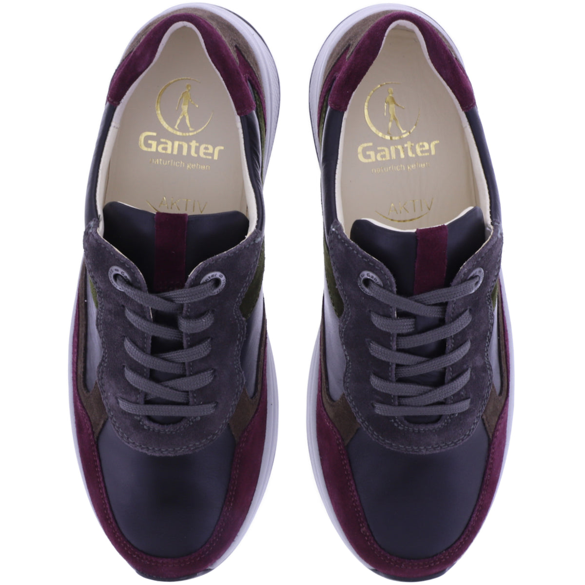 Ganter AKTIV | High Flyer | Aubergine-Multi | Weite: H | Kalbsleder | 2-201852-8799 | Damen Schnürer
