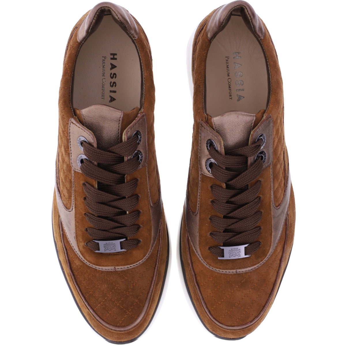 Hassia / Monaco / Nut-Cognac Braun Leder / Wechselfußbett / Art: 2-301132-2400 / Damen Sneakers