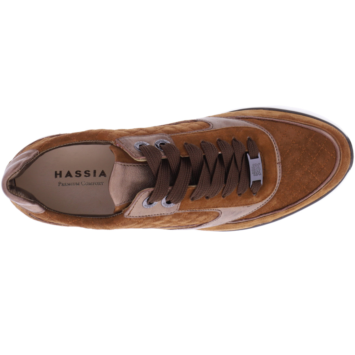 Hassia / Monaco / Nut-Cognac Braun Leder / Wechselfußbett / Art: 2-301132-2400 / Damen Sneakers
