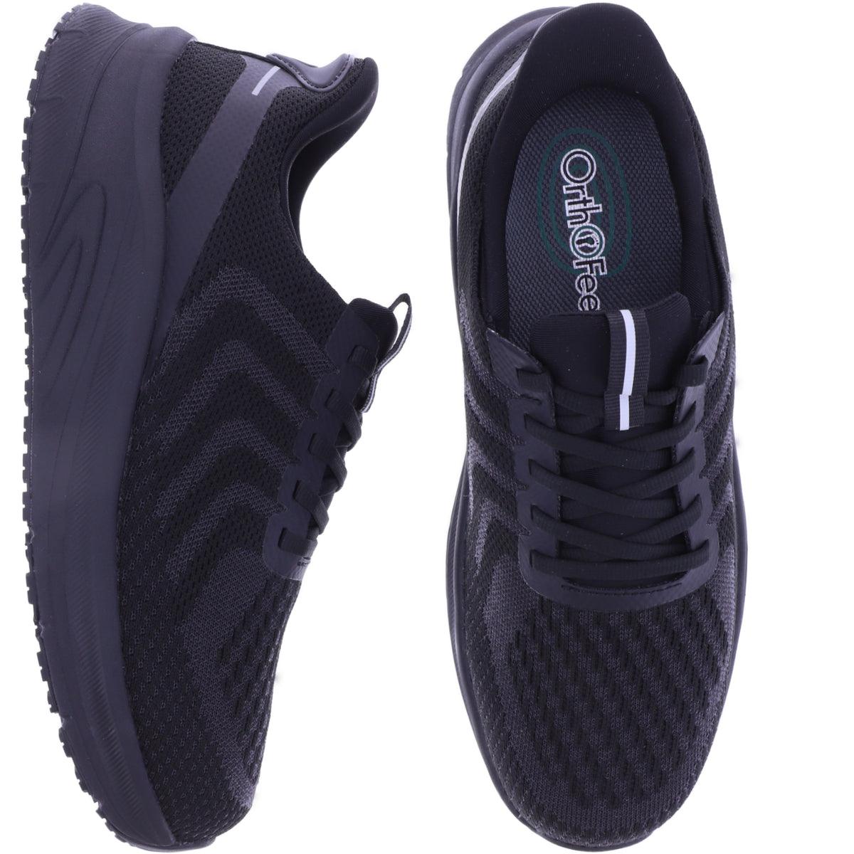 Orthofeet® | Tilos | Schwarz | Hands-Free Schuhe mit Fersendämpfung | Herren Schnürer