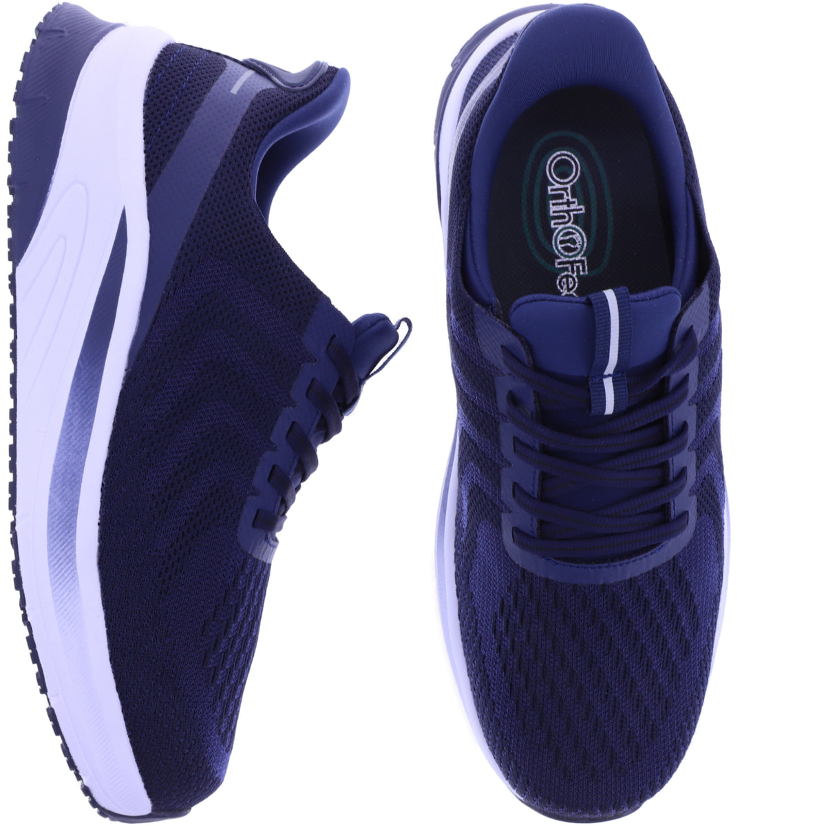Orthofeet® | Tilos | Navy-Marine | Hands-Free Schuhe mit Fersendämpfung | Herren Schnürer