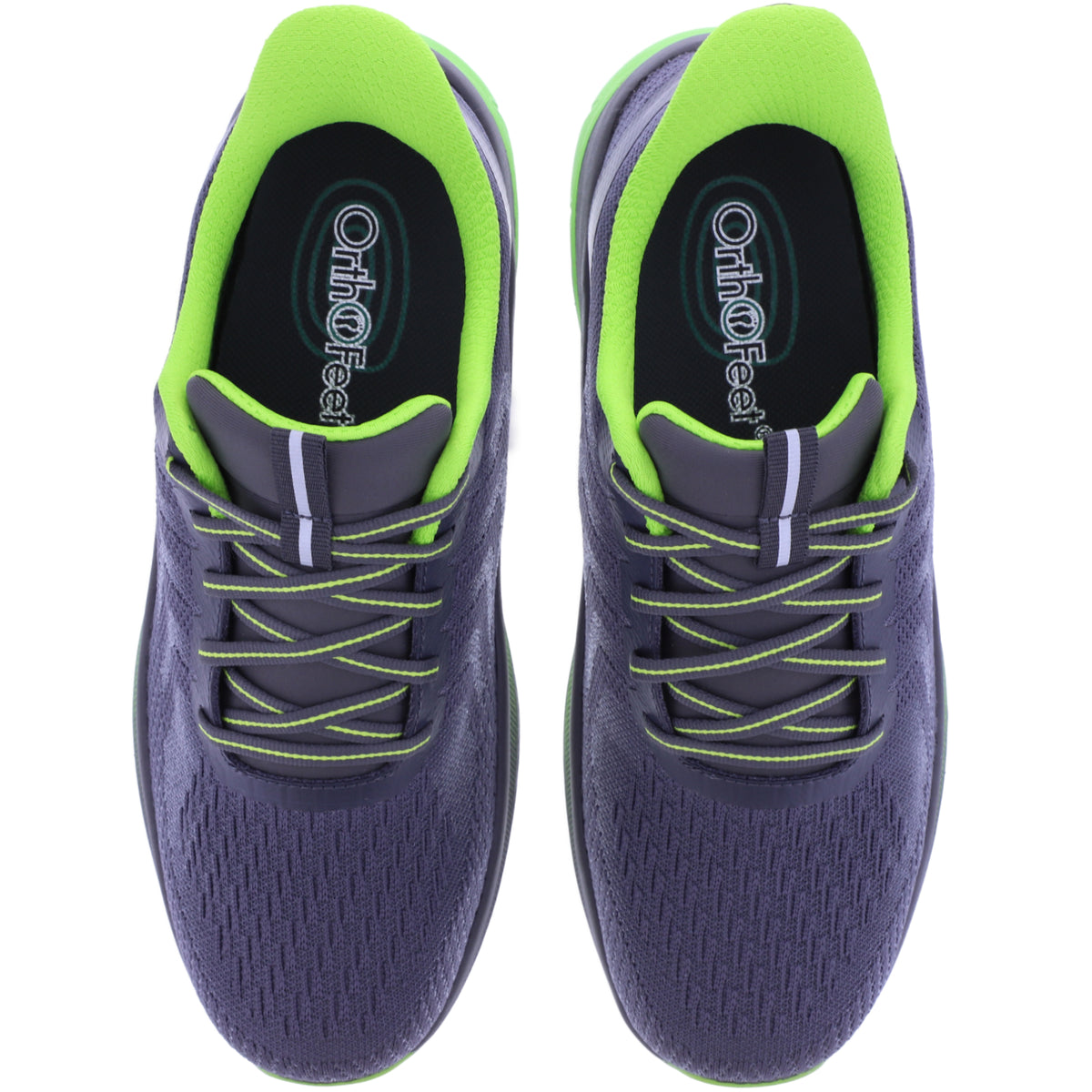 Orthofeet® | Tilos | Dark Gray-Lime | Hands-Free Schuhe mit Fersendämpfung | Herren Schnürer