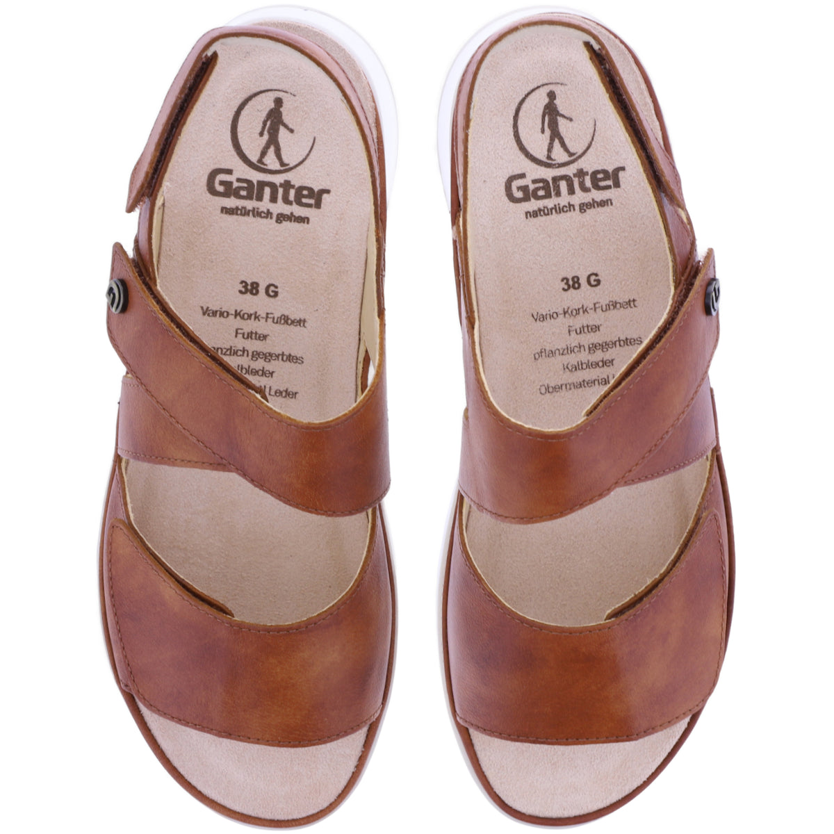 Ganter | Gianna | Cognac | Kalbsleder | Wechselfußbett | Weite: G | 1-200631-2600 | Damen Sandalen