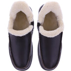 Orthofeet® | Vito | Braun Leder | Hands-Free Slipper mit Fersendämpfung | Herren Hausschuhe