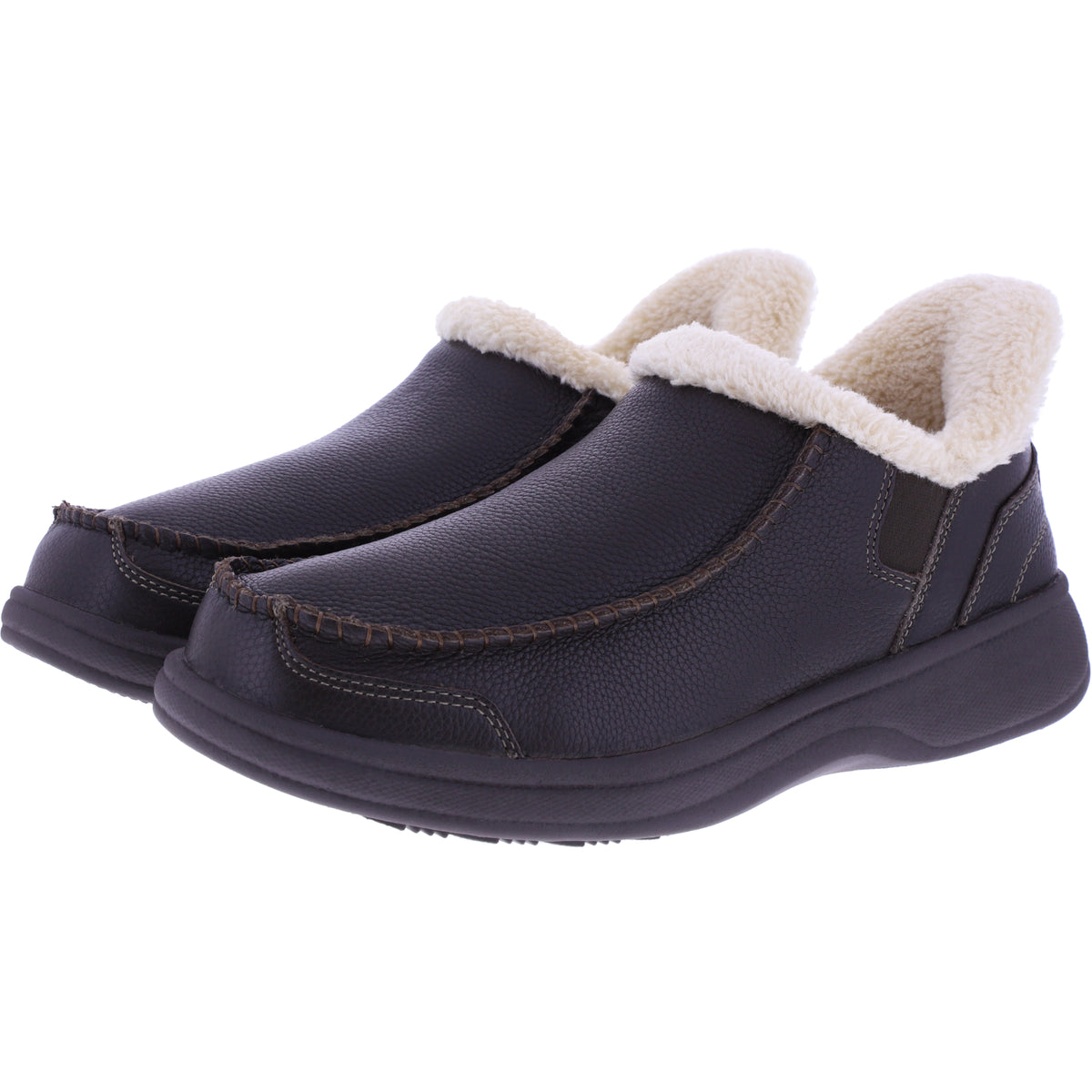 Orthofeet® | Vito | Braun Leder | Hands-Free Slipper mit Fersendämpfung | Herren Hausschuhe